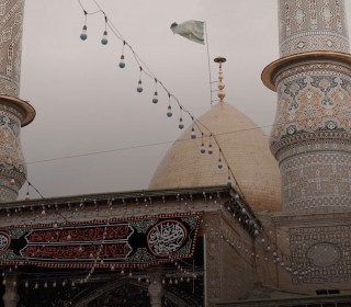 آماده سازی و سیاهپوشی صحن های حرم مطهر به مناسبت رحلت حضرت عبدالعظیم(ع)